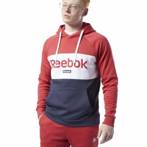 Reebok Training Essentials Linear Logo Kapuzenpullover Herren - Rot - DE 402-VAB